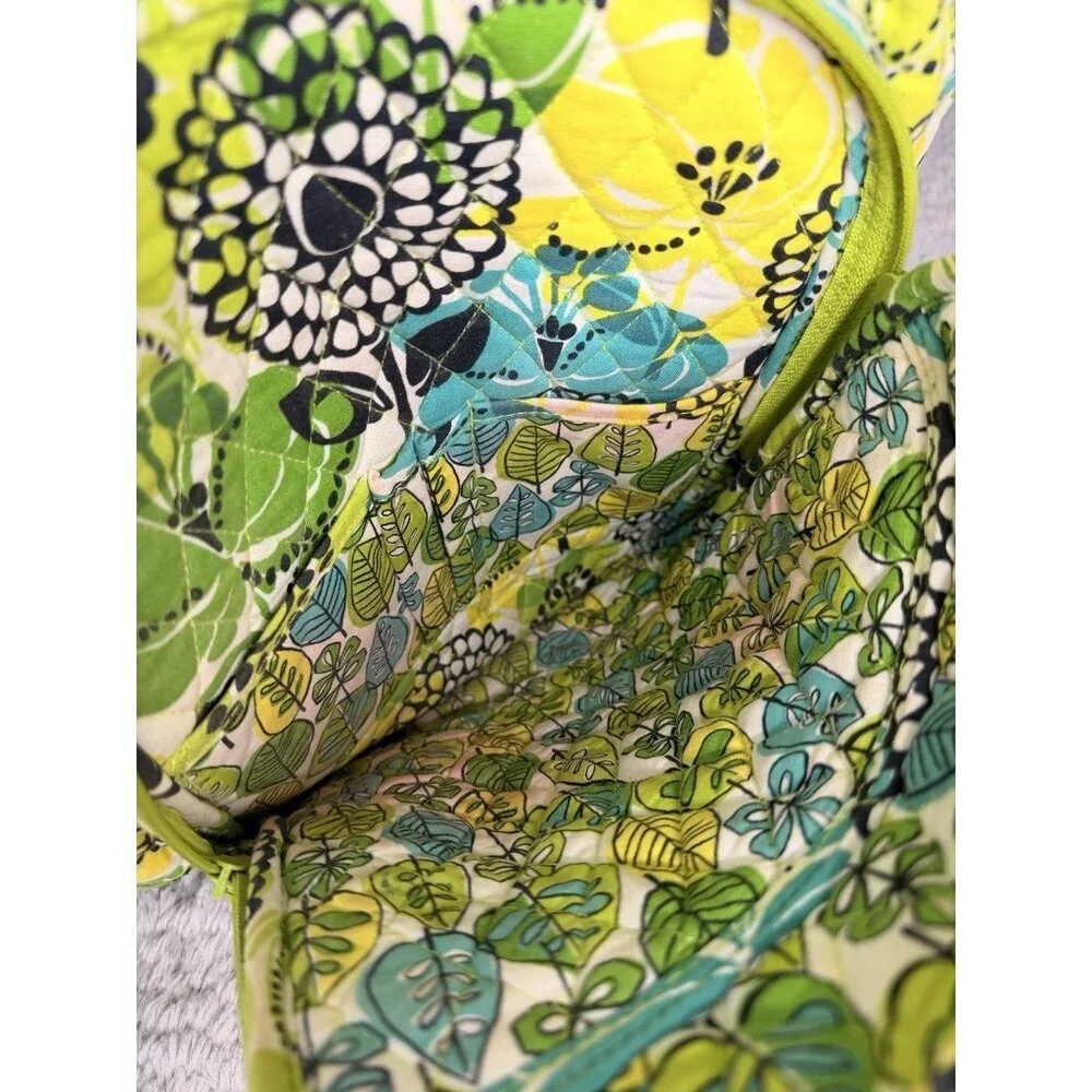 Vera Bradley Retired Floral Quilted Backpack – Green/Blue
